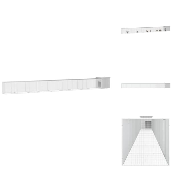 Huse & bure til små dyr - Living hønsehus 1000x91x100 cm galvaniseret stål grå