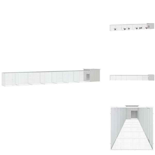 Huse & bure til små dyr - Living hønsehus 800x91x100 cm galvaniseret stål grå