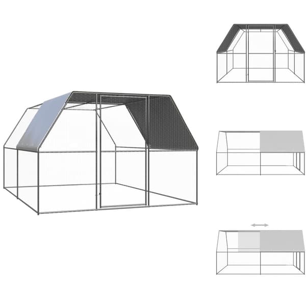 Smådjursburar - Living Hönsbur för utomhusbruk 3x4x2 m galvaniserat stål