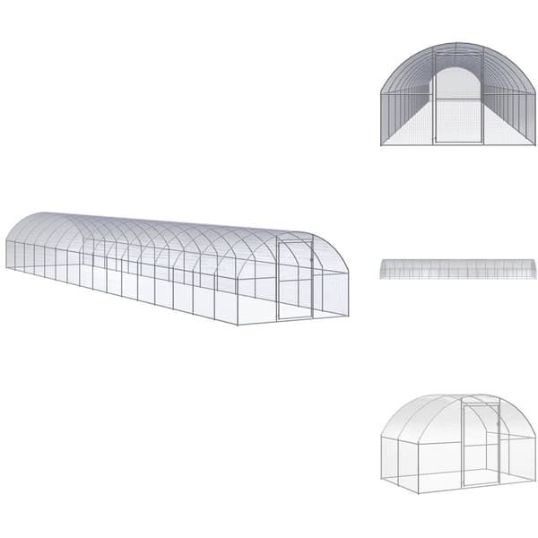 Huse & bure til små dyr - Living hønsehus 3x16x2 m galvaniseret stål