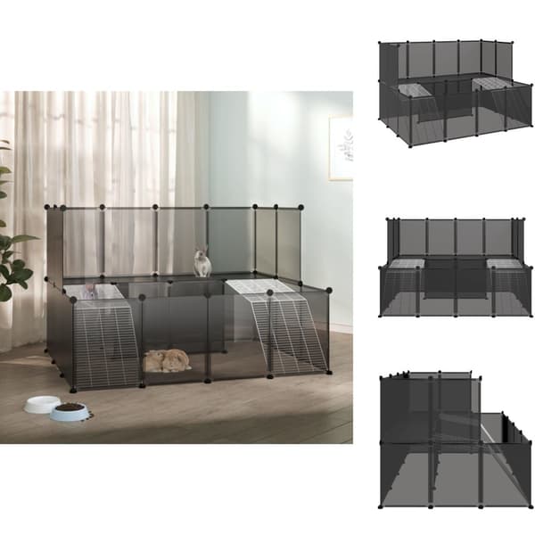 Pieneläinten kopit & häkit - Living Pieneläinhäkki musta 143x107x93 cm PP ja teräs