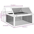 Miniatyrbillede 8 af 8: Huse & bure til små dyr - Living kaninbur 117,5x97x47,5 cm massivt fyrretræ grå