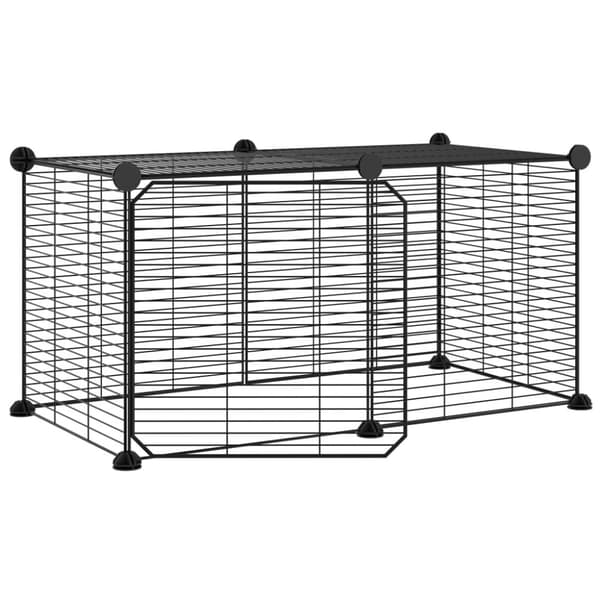 Huse & bure til små dyr - Living 8-panels kæledyrsindhegning med låge 35x35 cm stål sort