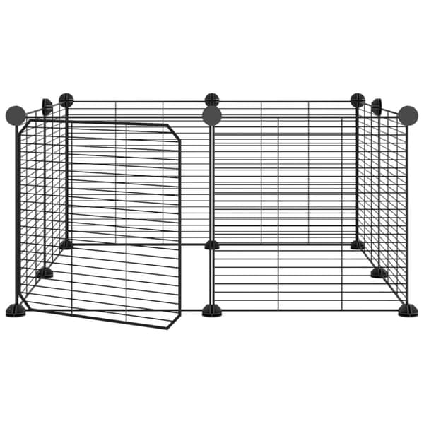 Huse & bure til små dyr - Living 8-panels kæledyrsindhegning med låge 35x35 cm stål sort