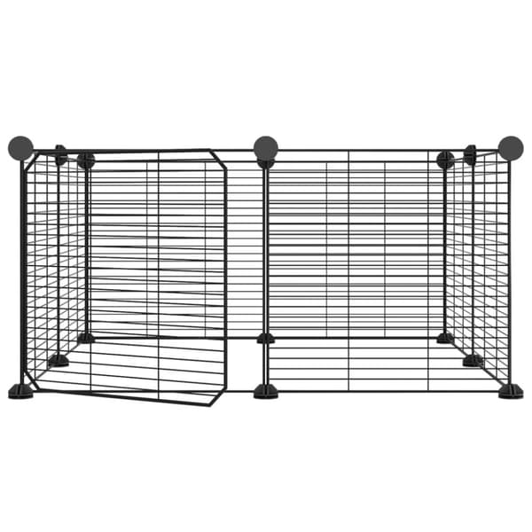 Huse & bure til små dyr - Living 8-panels kæledyrsindhegning med låge 35x35 cm stål sort