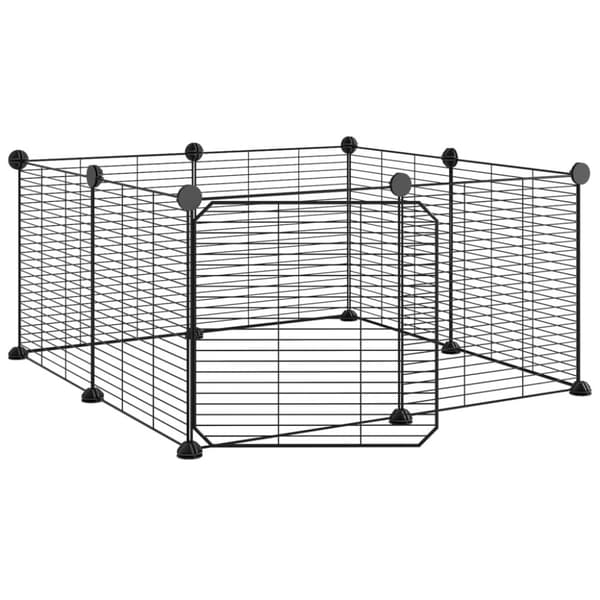 Huse & bure til små dyr - Living 8-panels kæledyrsindhegning med låge 35x35 cm stål sort