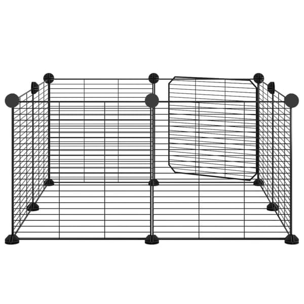 Huse & bure til små dyr - Living 8-panels kæledyrsindhegning med låge 35x35 cm stål sort