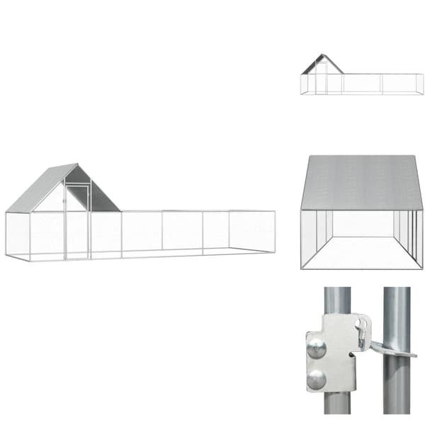 Huse & bure til små dyr - Living hønsegård 6x2x2 m galvaniseret stål