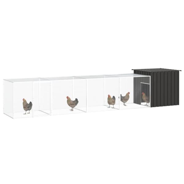 Huse & bure til små dyr - Living hønsegård 500x91x100 cm galvaniseret stål antracitgrå