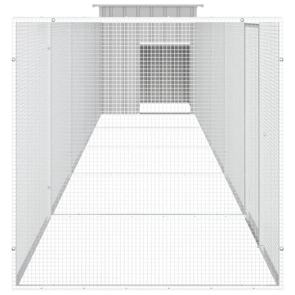 Huse & bure til små dyr - Living hønsehus 600x91x100 cm galvaniseret stål grå