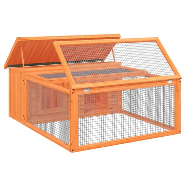 Huse & bure til små dyr - Living kaninbur 117,5x97x47,5 cm massivt fyrretræ brun