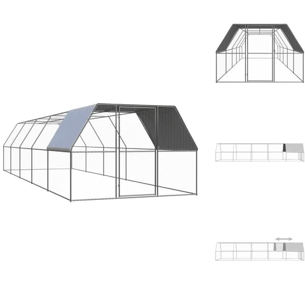Smådjursburar - Living Hönsbur för utomhusbruk 3x10x2 m galvaniserat stål