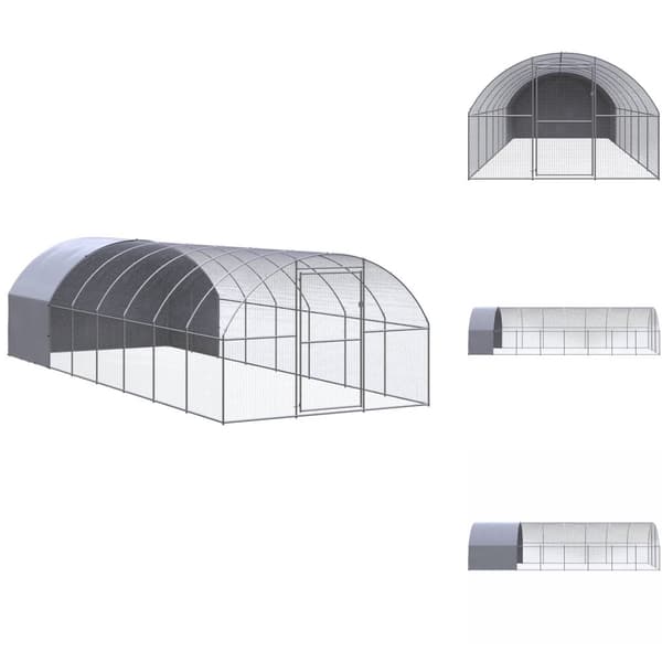 Huse & bure til små dyr - Living hønsehus 3x8x2 m galvaniseret stål