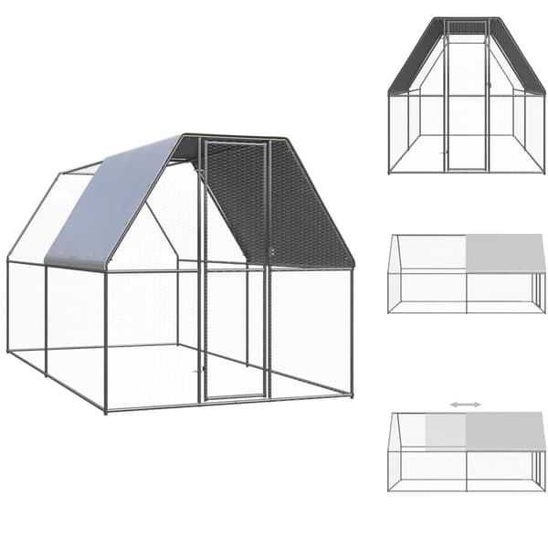 Huse & bure til små dyr - Living udendørs hønsegård 2x4x2 m galvaniseret stål
