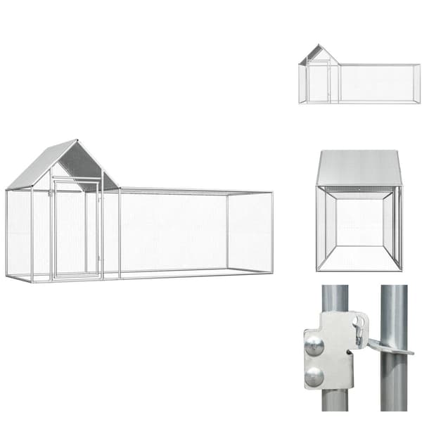 Pieneläinten kopit & häkit - Living Kanahäkki 3x1x1,5 m galvanoitu teräs
