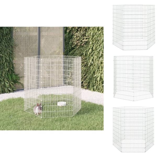 Huse & bure til små dyr - Living 6-panels kaninbur 54x100 cm galvaniseret jern