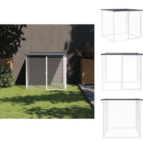 Huse & bure til små dyr - Living hønsehus med tag 103x98x90 cm galvaniseret stål antracitgrå