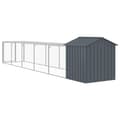 Miniatyrbillede 6 af 9: Huse & bure til små dyr - Living hønsehus med løbegård 117x609x123 cm galvaniseret stål antracit