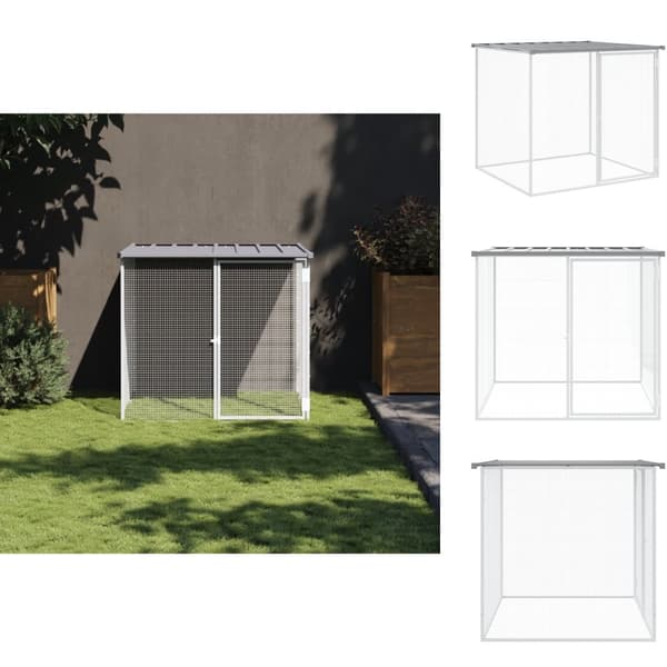 Huse & bure til små dyr - Living hønsehus med tag 103x98x90 cm galvaniseret stål lysegrå