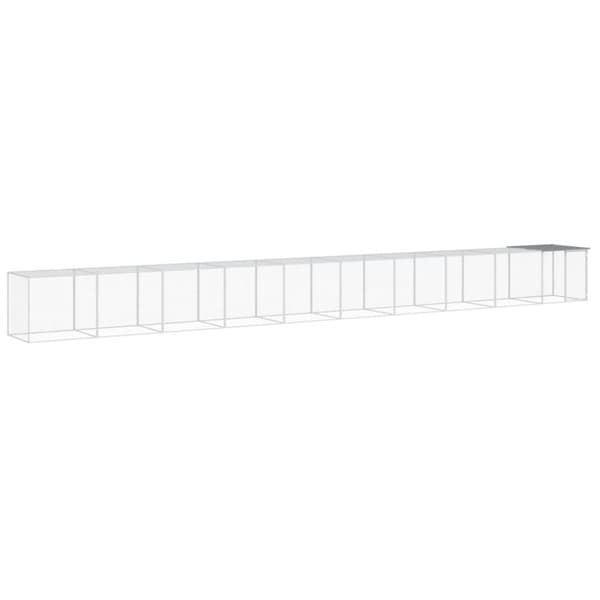 Huse & bure til små dyr - Living hønsebur med tag 1003x98x90 cm galvaniseret stål lysegrå