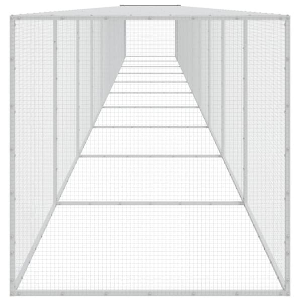 Huse & bure til små dyr - Living hønsebur med tag 1003x98x90 cm galvaniseret stål lysegrå