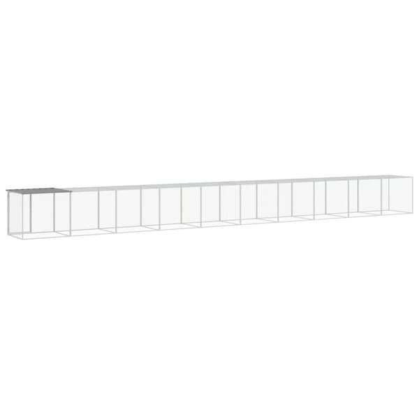 Huse & bure til små dyr - Living hønsebur med tag 1003x98x90 cm galvaniseret stål lysegrå