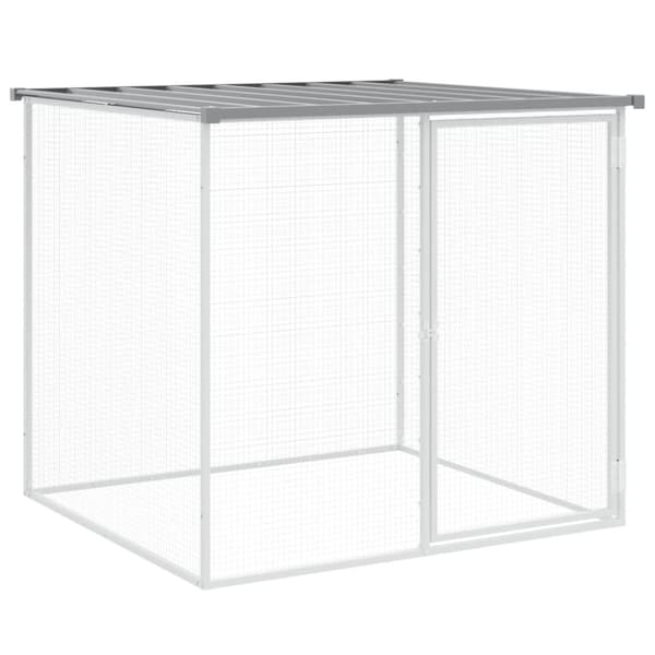 Huse & bure til små dyr - Living hønsebur med tag 1003x98x90 cm galvaniseret stål lysegrå