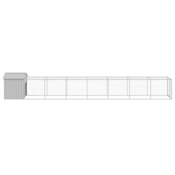 Huse & bure til små dyr - Living hønsehus med løbegård 117x813x123 cm galvaniseret stål lysegrå
