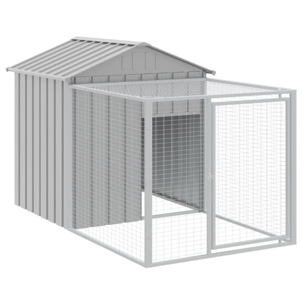 Huse & bure til små dyr - Living hønsehus med løbegård 117x813x123 cm galvaniseret stål lysegrå
