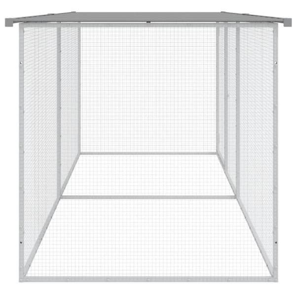 Pieneläinten kopit & häkit - Living Kanahäkki katolla vaaleanharmaa 203x98x90 cm galvanoitu teräs