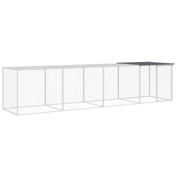 Huse & bure til små dyr - Living hønsebur med tag 403x98x90 cm galvaniseret stål antracitgrå