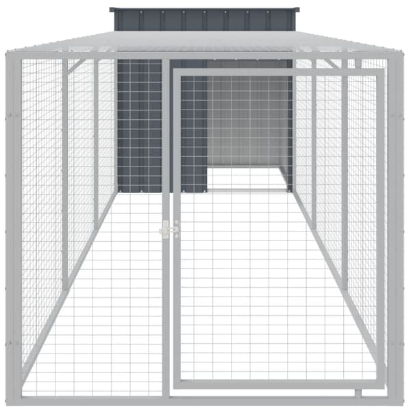 Huse & bure til små dyr - Living hønsehus med løbegård 110x405x110 cm galvaniseret stål antracit