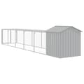 Miniatyrbillede 6 af 9: Huse & bure til små dyr - Living hønsehus med løbegård 117x609x123 cm galvaniseret stål lysegrå