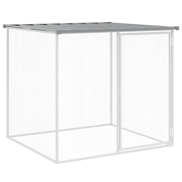 Smådjursburar - Living Hönsbur med tak ljusgrå 603x98x90 cm galvaniserat stål