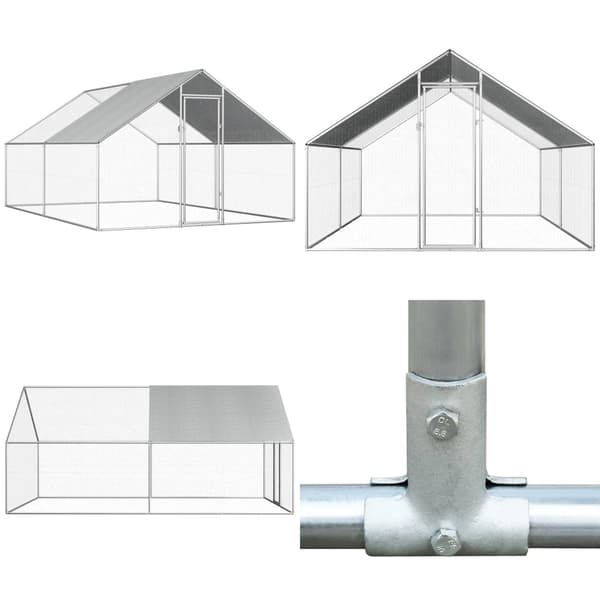 Ulkotilan kanahäkki galvanoitu teräs 2,75x4x1,92 m - Kanahäkki - Kanahäkit - Home & Living