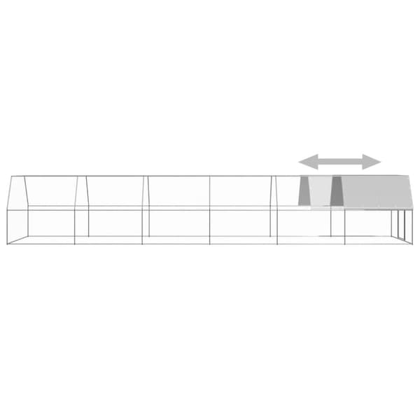 Ulkotilan kanahäkki 3x12x2 m galvanoitu teräs - Kanahäkki - Kanahäkit - Home & Living