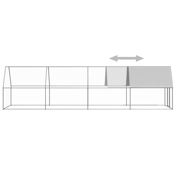 Ulkotilan kanahäkki 2x8x2 m galvanoitu teräs - Kanahäkki - Kanahäkit - Home & Living