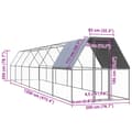 Pikkukuva 6 / 6: Ulkotilan kanahäkki 2x12x2 m galvanoitu teräs - Kanahäkki - Kanahäkit - Home & Living
