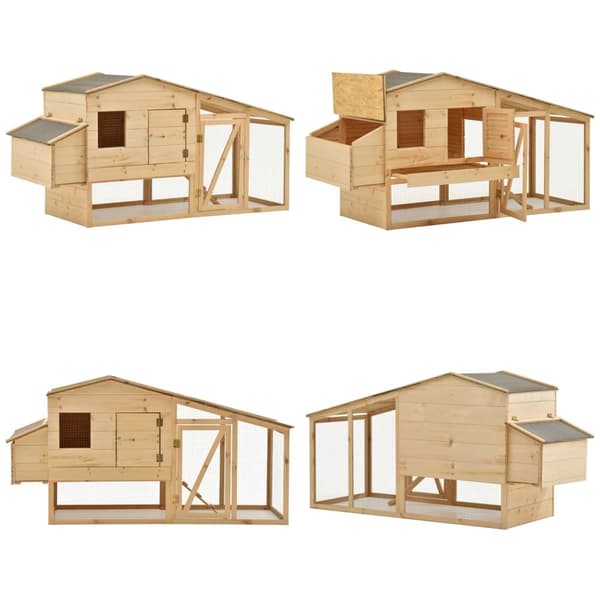 Hønsehus 178x67x92 cm massivt fyrretræ - Hønsehus - Hønsehuse - Home & Living