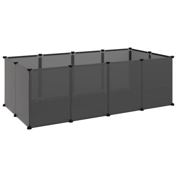Smådjursbur svart 144x74x46,5 cm PP och stål - Djurbur - Djurburar - Home & Living