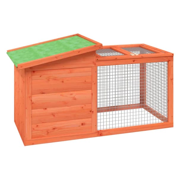 Kaninbur 100,5x54x55 cm massivt fyrretræ brun - Kaninbur - Kaninbure - Home & Living