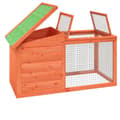 Miniatyrbillede 5 af 8: Kaninbur 100,5x54x55 cm massivt fyrretræ brun - Kaninbur - Kaninbure - Home & Living