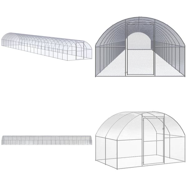 Hönsbur för utomhusbruk 3x20x2 m galvaniserat stål - Hönsbur - Hönsburar - Home & Living