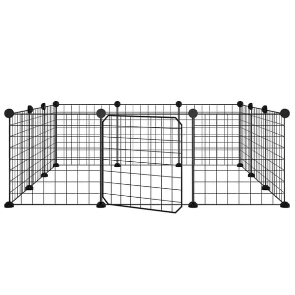 Husdjursbur svart 12 paneler 35x35 cm stål - Djurbur - Djurburar - Home & Living
