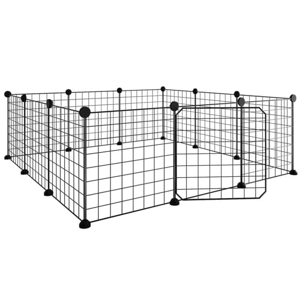 Husdjursbur svart 12 paneler 35x35 cm stål - Djurbur - Djurburar - Home & Living