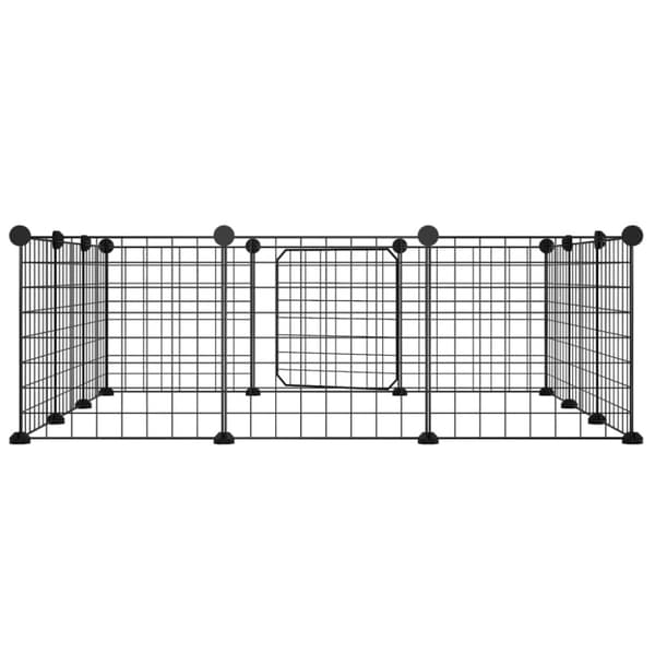 Husdjursbur svart 12 paneler 35x35 cm stål - Djurbur - Djurburar - Home & Living