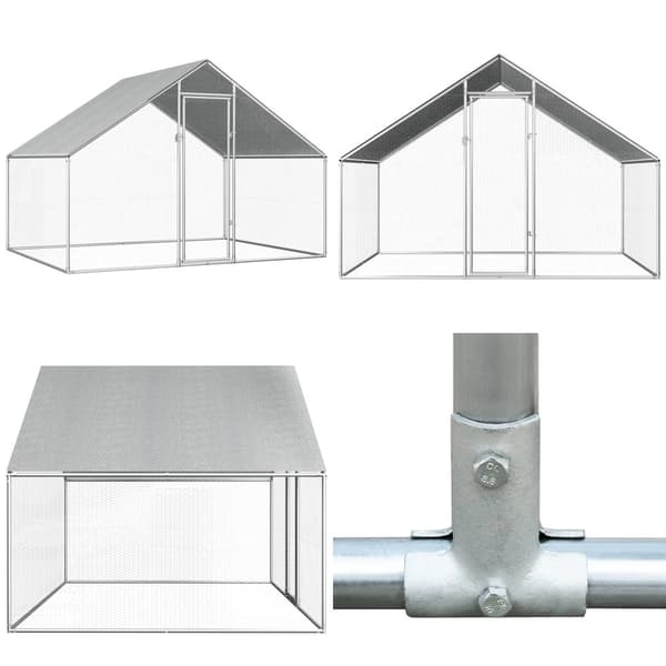 Udendørs hønsebur 2,75x2x1,92 m galvaniseret stål - Hønsebur - Hønsebure - Home & Living