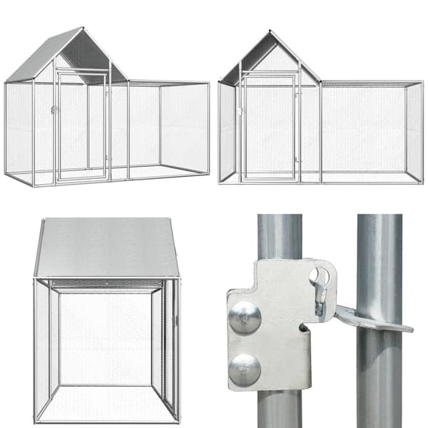 Hønsegård 2x1x1,5 m galvaniseret stål - Hønsegård - Hønsegårde - Home & Living