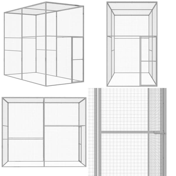 Kattbur 3x1,5x2,5 m galvaniserat stål - Kattbur - Bur - Home & Living