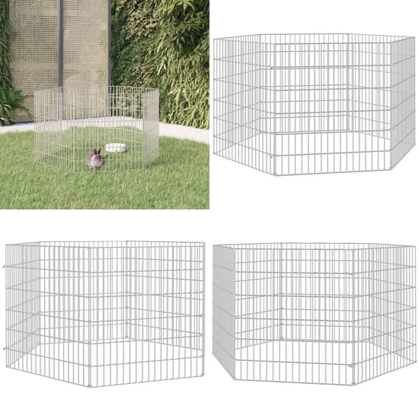 6-panels kaninbur 54x60 cm galvaniseret jern - Kaninbur - Kaninbure - Home & Living